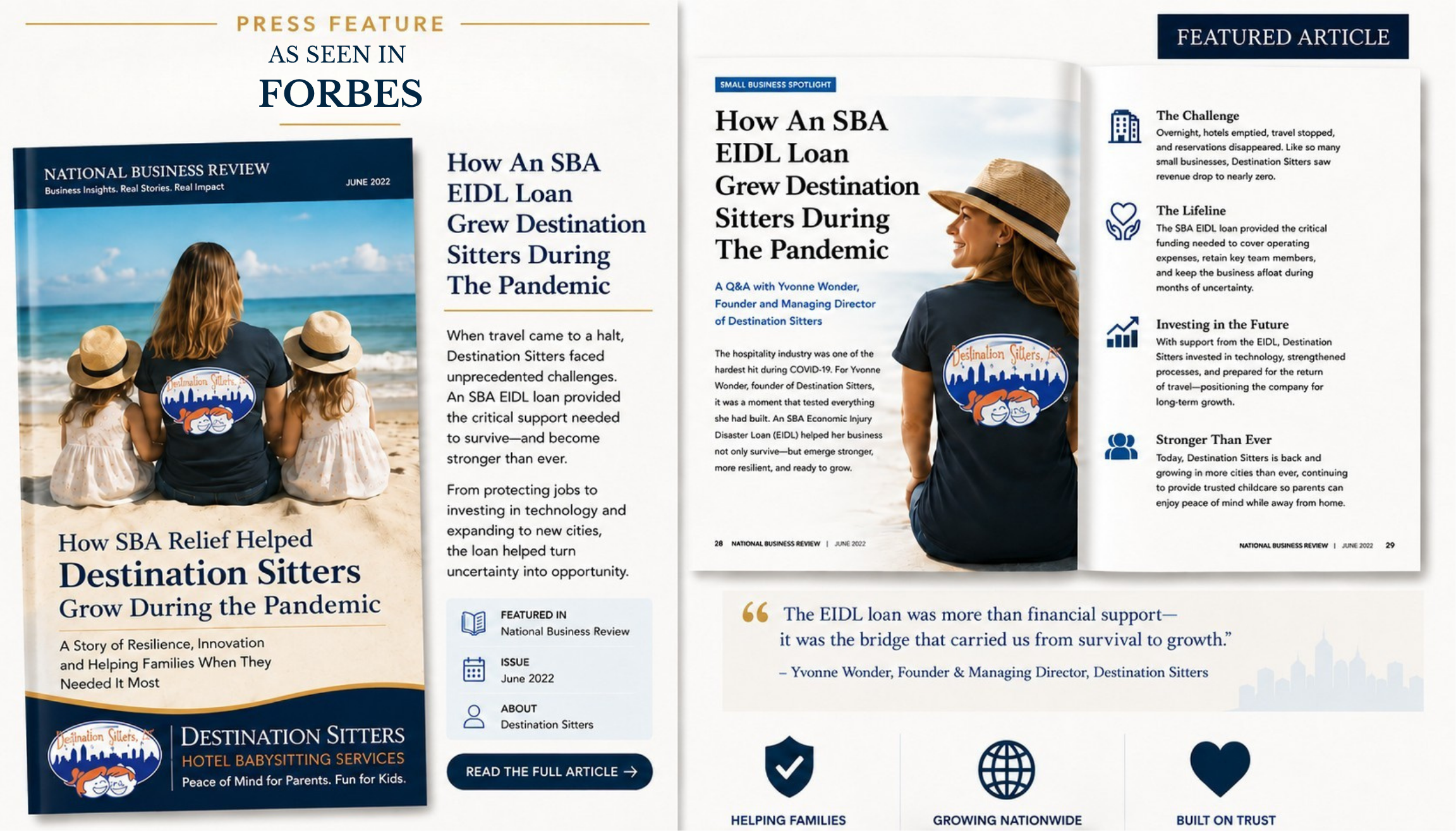 Forbes article about Destination Sitters pandemic growth and SBA EIDL loan
