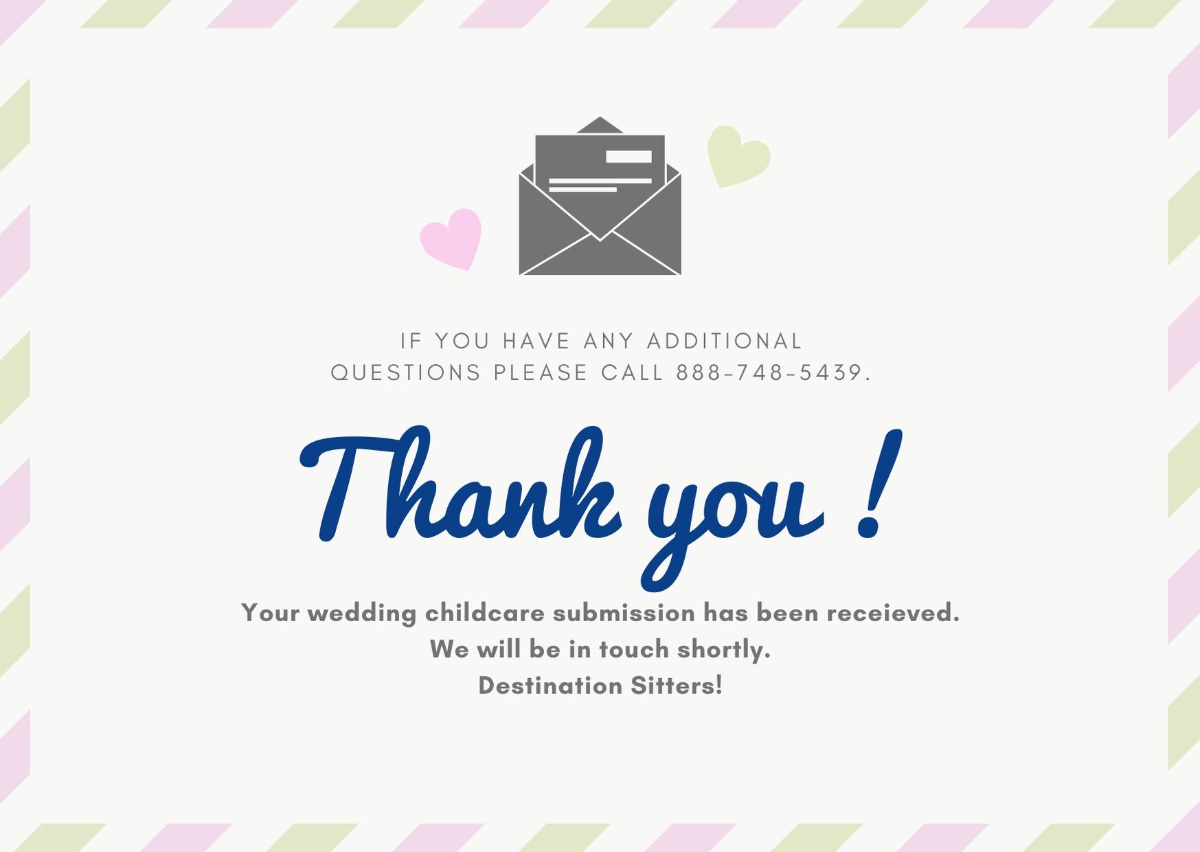 Thank you for your wedding childcare inquiry