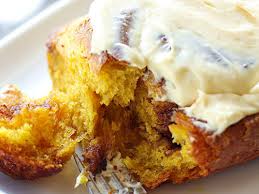 Pumpkin-cinnamon-rolls-with-orange-cream-cheese