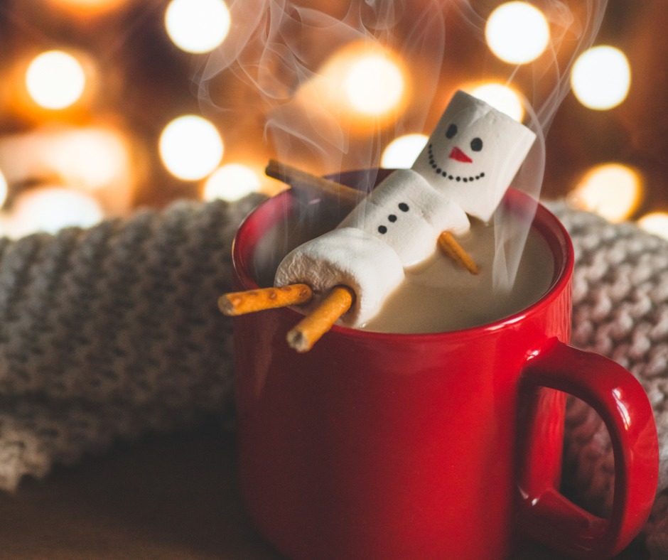 Hot Chocolate with Marshmallow Snowman