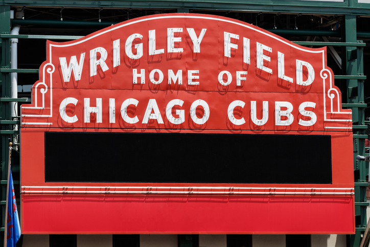 Wrigley Field Home of Chicago Cubs in Chicago, IL.