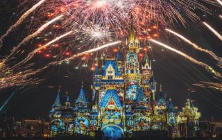 Fireworks over Disney World in Orlando, FL.