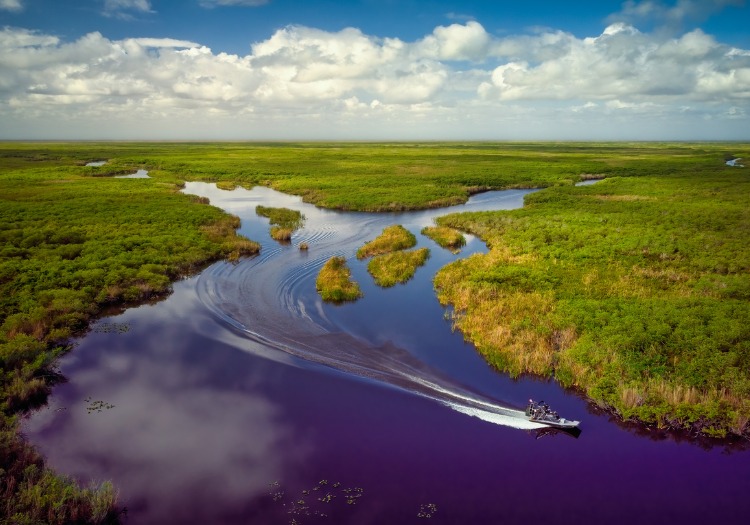 Boating and fishing in the Everglades in Miami, FL.