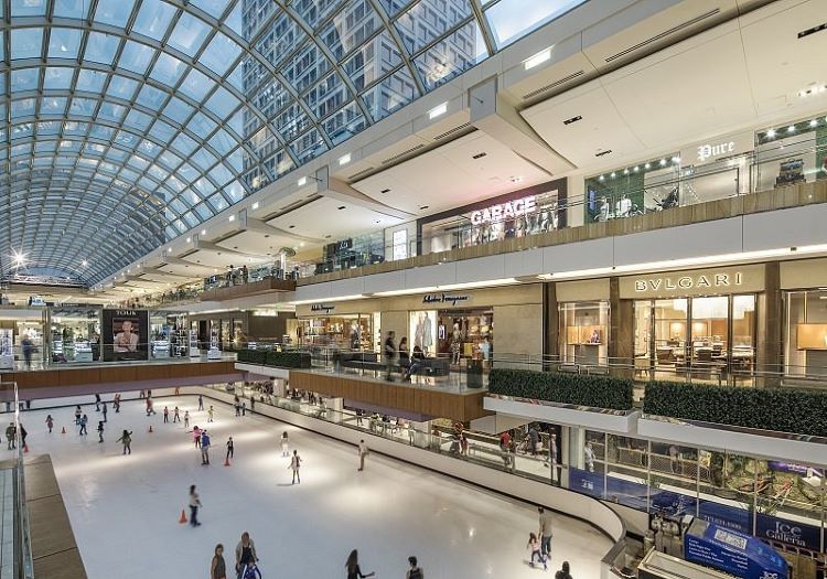 Inside view of The Galleria shopping center in Houston, TX.