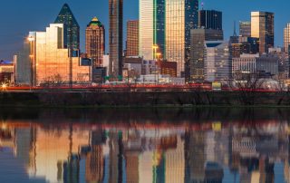 Dallas skyline and hotels
